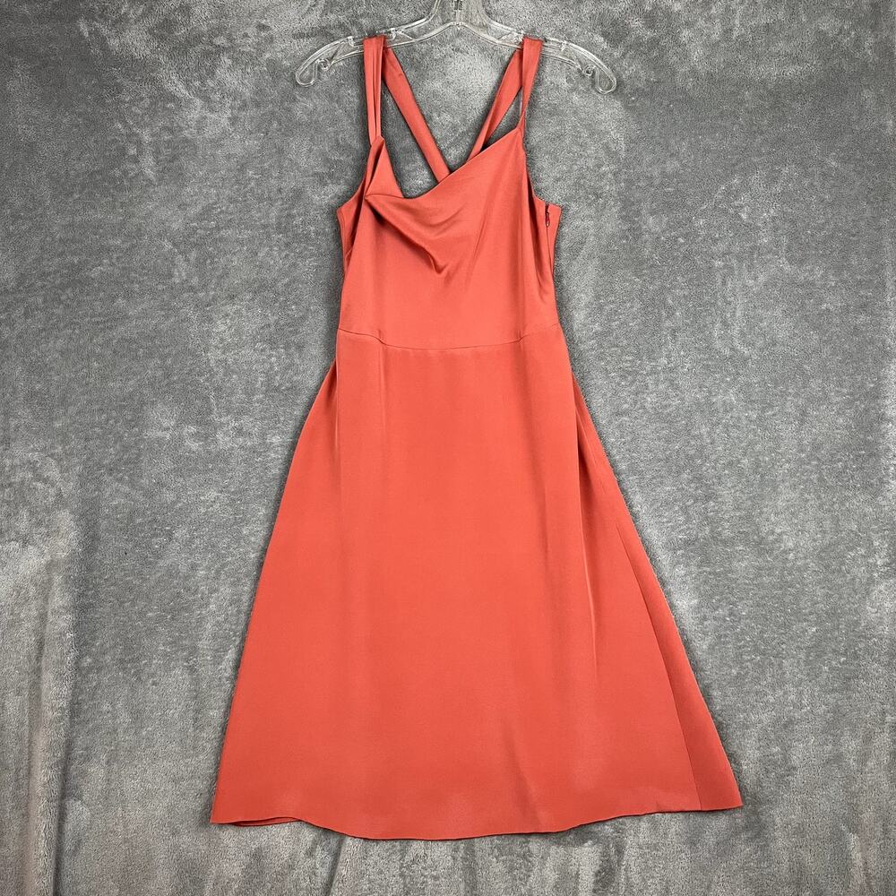 J Crew Bridesmaid Short Dress Womens 4 Coral‎ 100% Silk Spring Summer Wedding